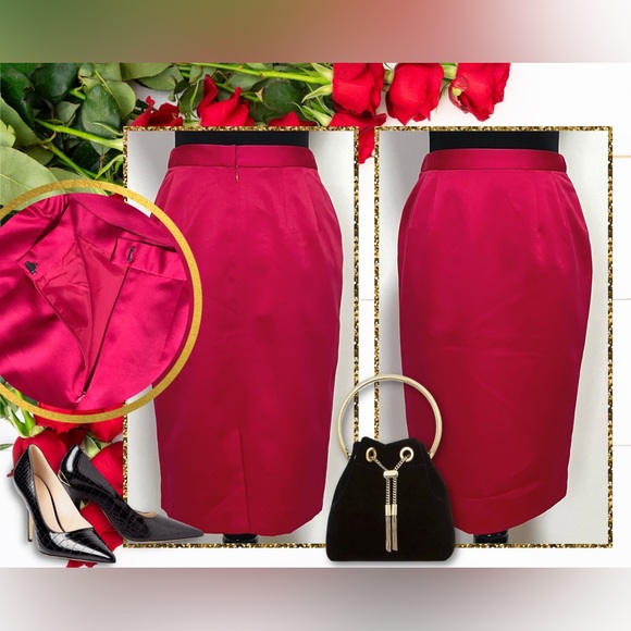 Vintage Red & Gold Formal Skirt Suit Set by Opalis - Picture 4 of 15